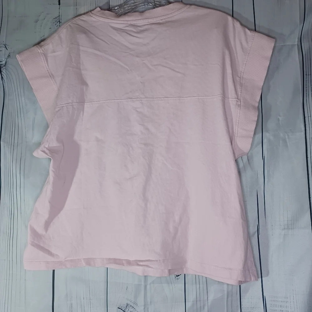 Zara soft pale Pink Boxy Relaxed T-shirt with Short Sleeves - Picture 8 of 12